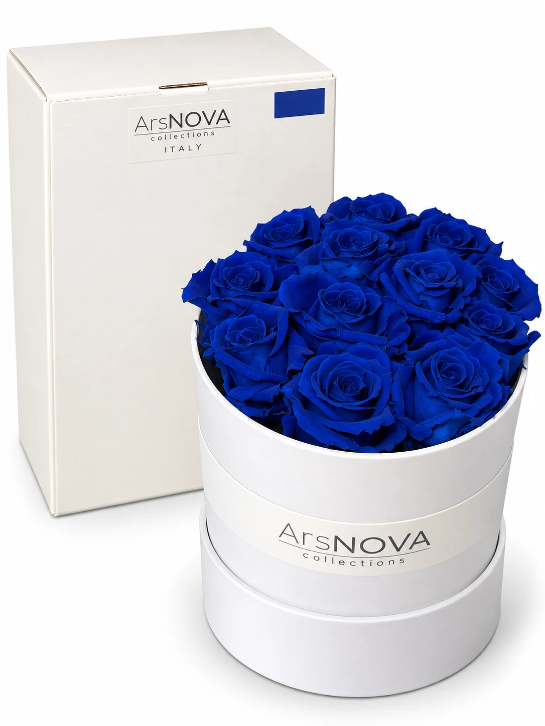 Box Rose Stabilizzate Blu Ars Nova | Cappelliera Fiori Eterni di Lusso