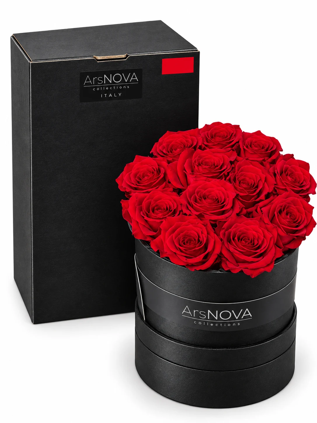 Box Rose Stabilizzate Rosse Ars Nova | Scatola Nera Fiori Eterni