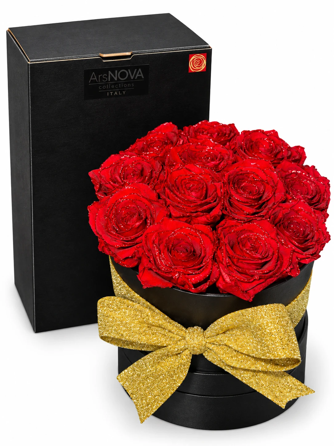Royal Box Rose Stabilizzate Rosse con Glitter Ars Nova | Formato Grande