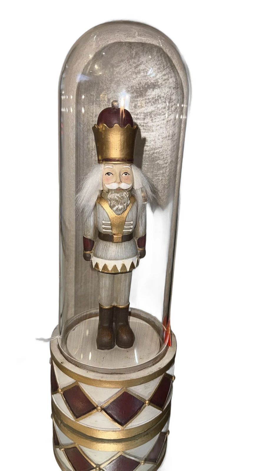 Statuina Schiaccianoci Natalizio sotto Cupola in Vetro – Altezza 31 cm
